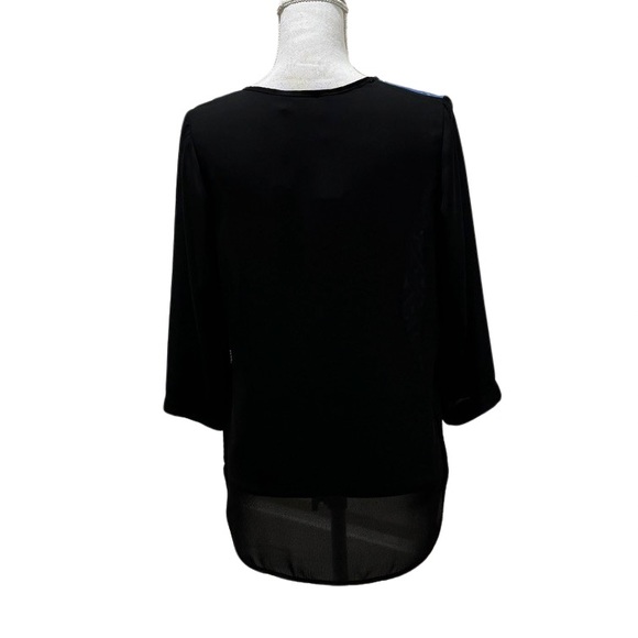 NWT Sun Light Paris blouse. Blue and Black. Large - Picture 2 of 8